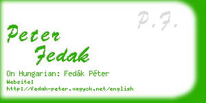 peter fedak business card