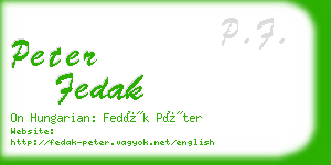 peter fedak business card